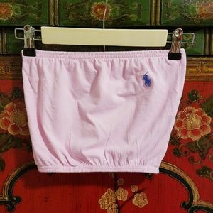 Reworked Polo Tube Top - Pink